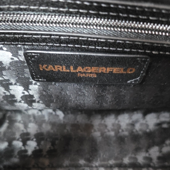Karl Lagerfeld Black Satchel with Gold Accents - Picture 6 of 9